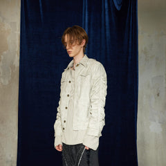 DND4DES Faux Leather Wrinkled Jacket
