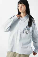 ERROR CODE ROBOT Botanical Embroidered Logo Shirt