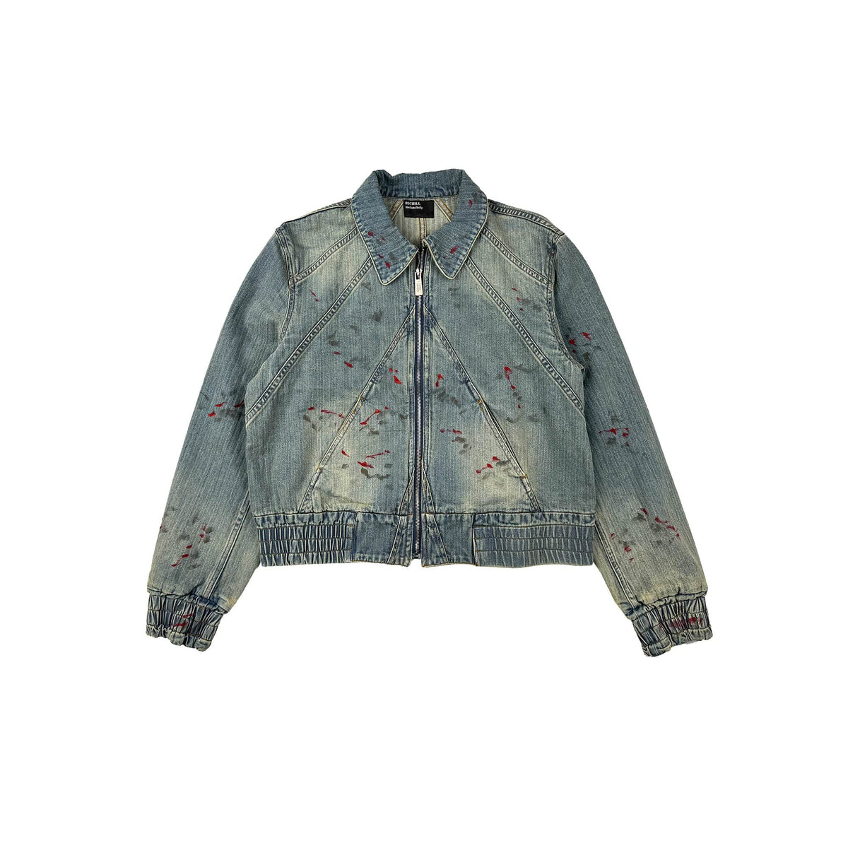 RICHILL Blood Deconstructed Cropped Denim Jacket