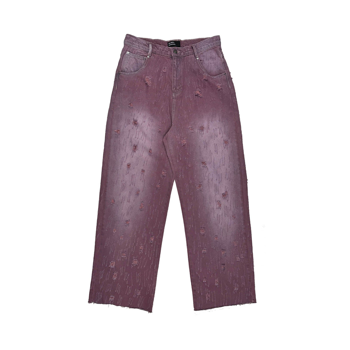RICHILL Distressed Scratch Straight-Leg Jeans