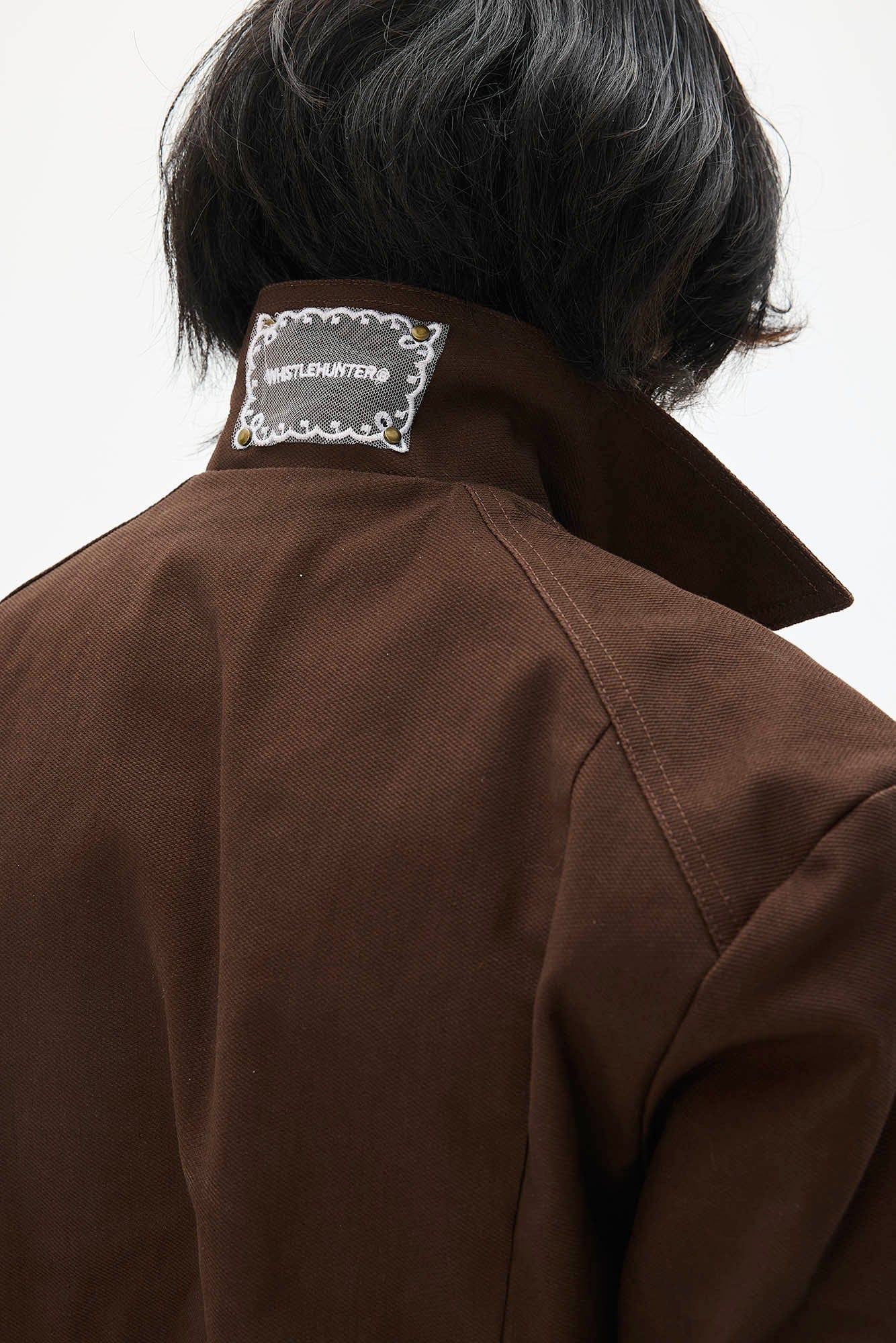 WHISTLEHUNTER Spliced Fringe-Zip Cinched-Waist Jacket