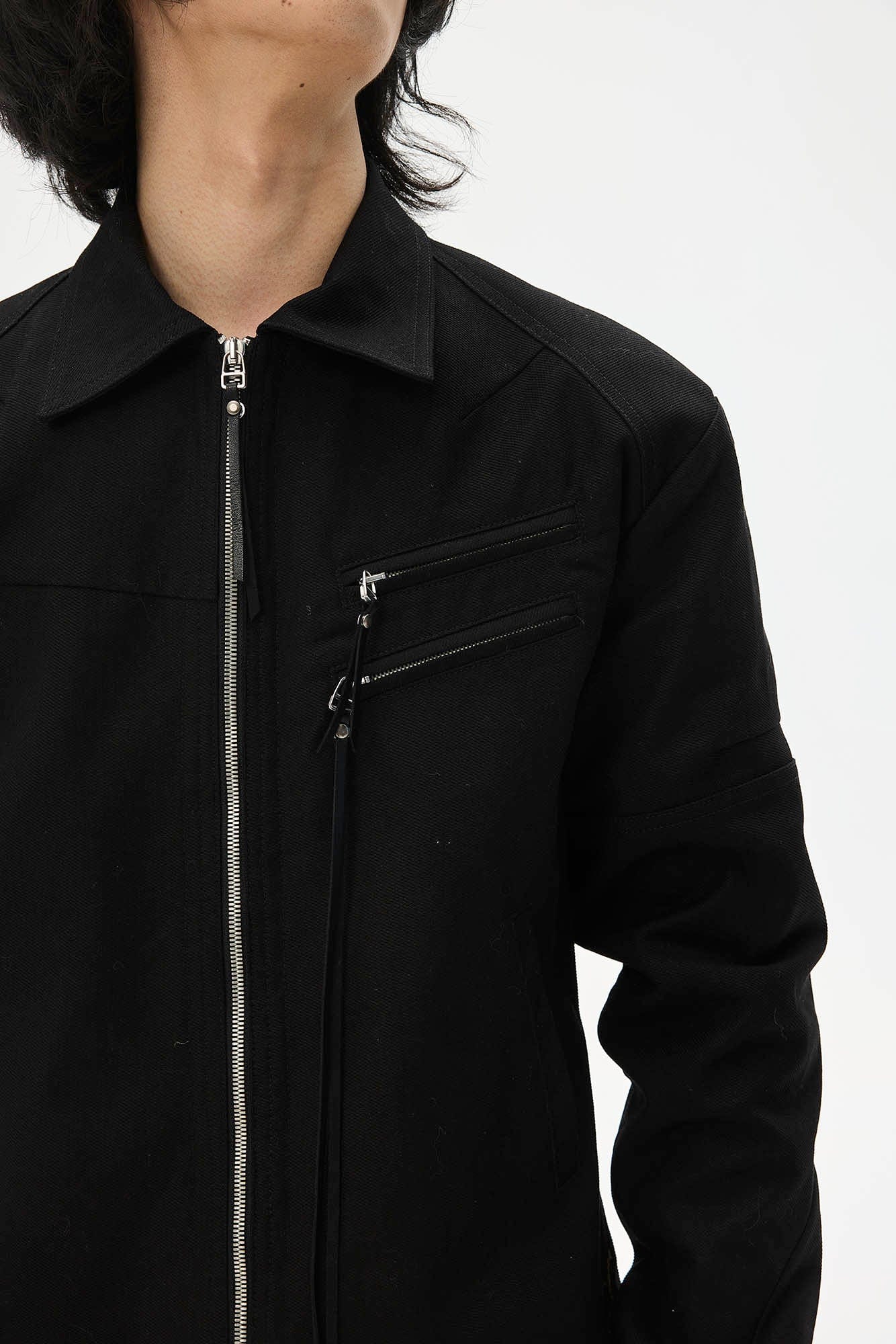 WHISTLEHUNTER Spliced Fringe-Zip Cinched-Waist Jacket