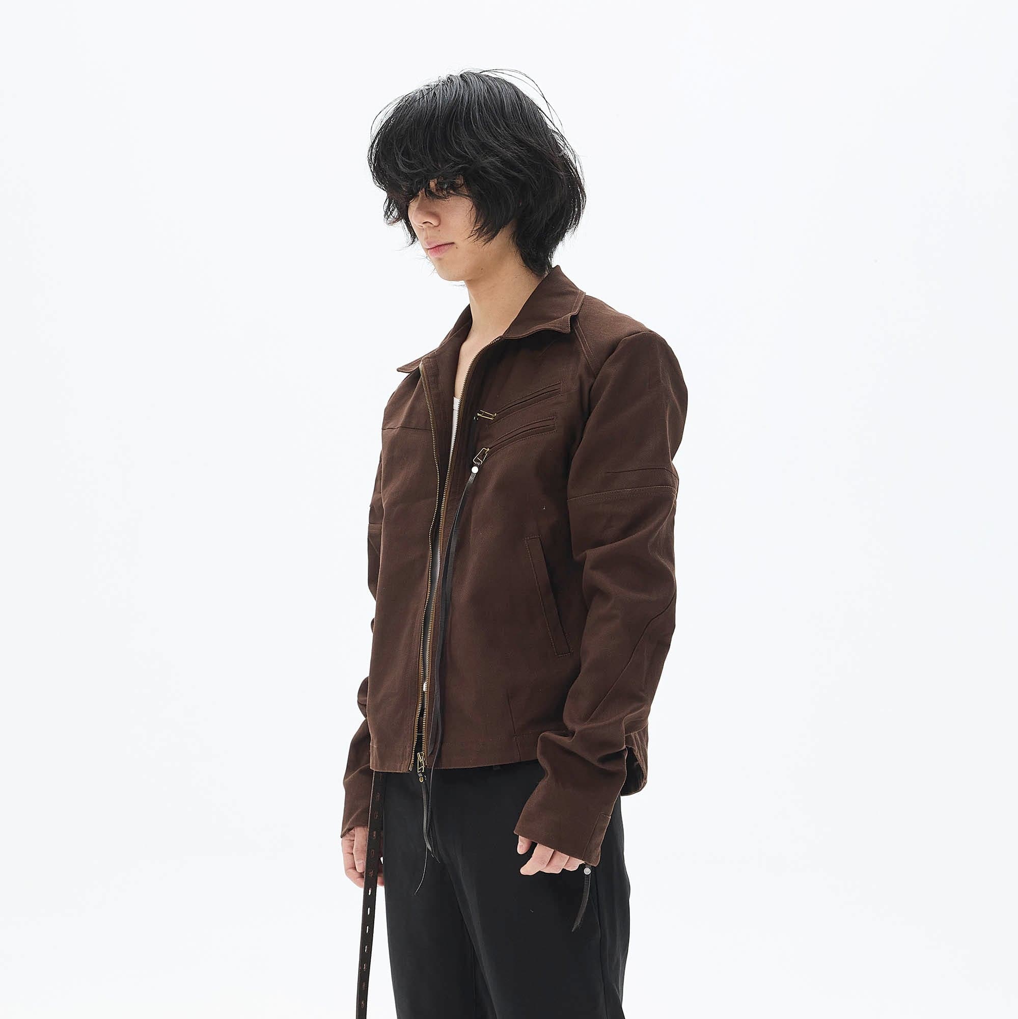 WHISTLEHUNTER Spliced Fringe-Zip Cinched-Waist Jacket