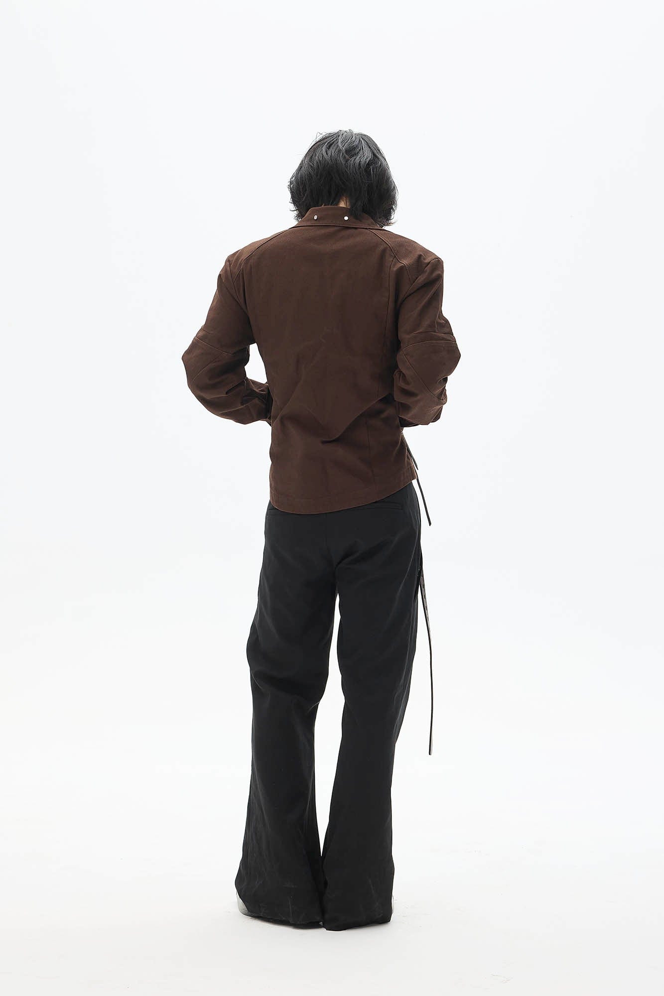 WHISTLEHUNTER Spliced Fringe-Zip Cinched-Waist Jacket