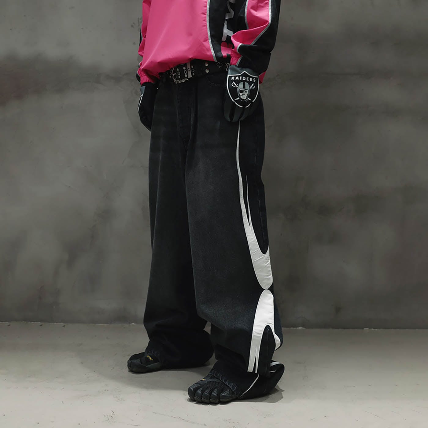 RTVG Washed Patchwork Baggy Jeans