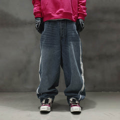 RTVG Washed Patchwork Baggy Jeans