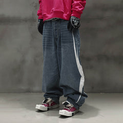 RTVG Washed Patchwork Baggy Jeans