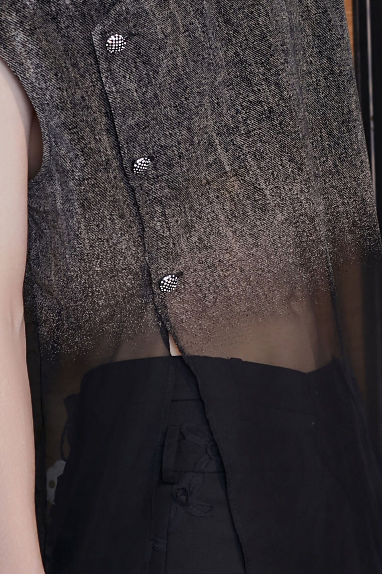 JIECHI Gradient Sheer Split-Hem Vest
