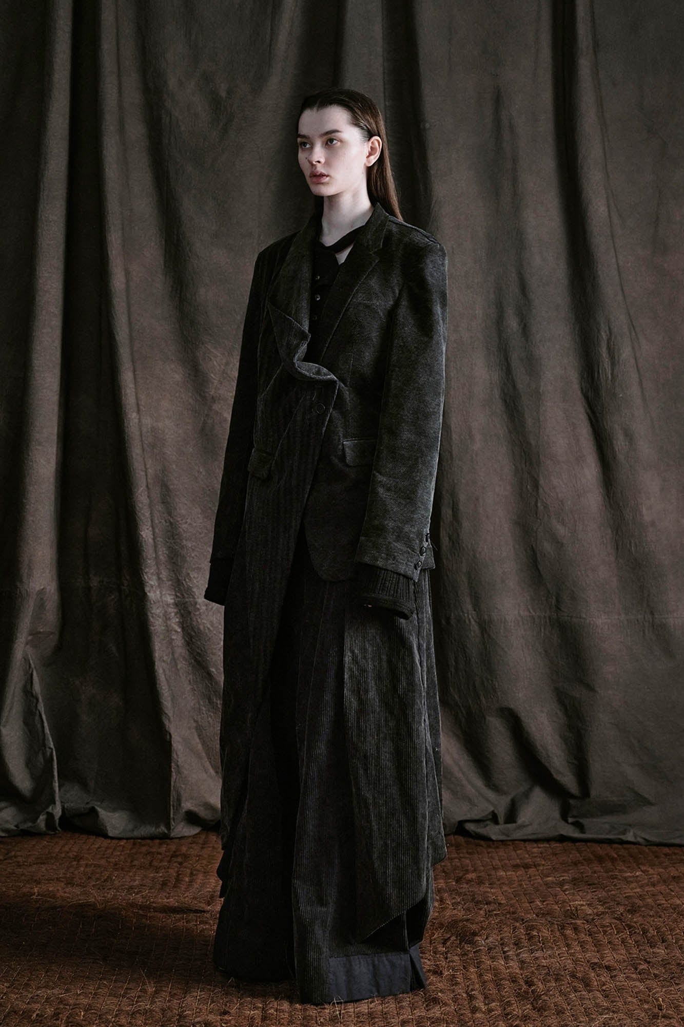 ILNya Nieternite Nifutur Layered Corduroy Wrap-Paneled Wide-Leg Trousers