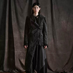 ILNya Nieternite Nifutur Distressed Corduroy Asymmetric Spliced Blazer