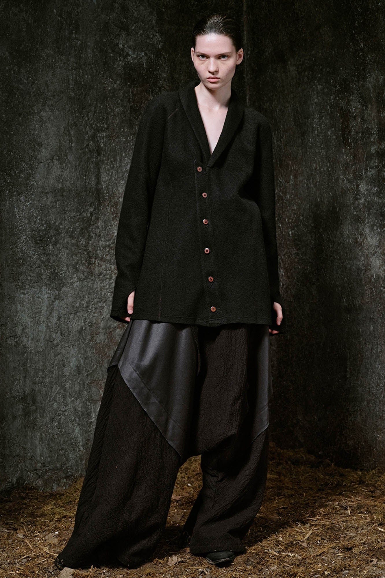 ILNya Nieternite Nifutur Shawl Lapel Asymmetric Front Wool Jacket
