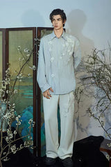 JIECHI Vine Rose Embroidered Trousers