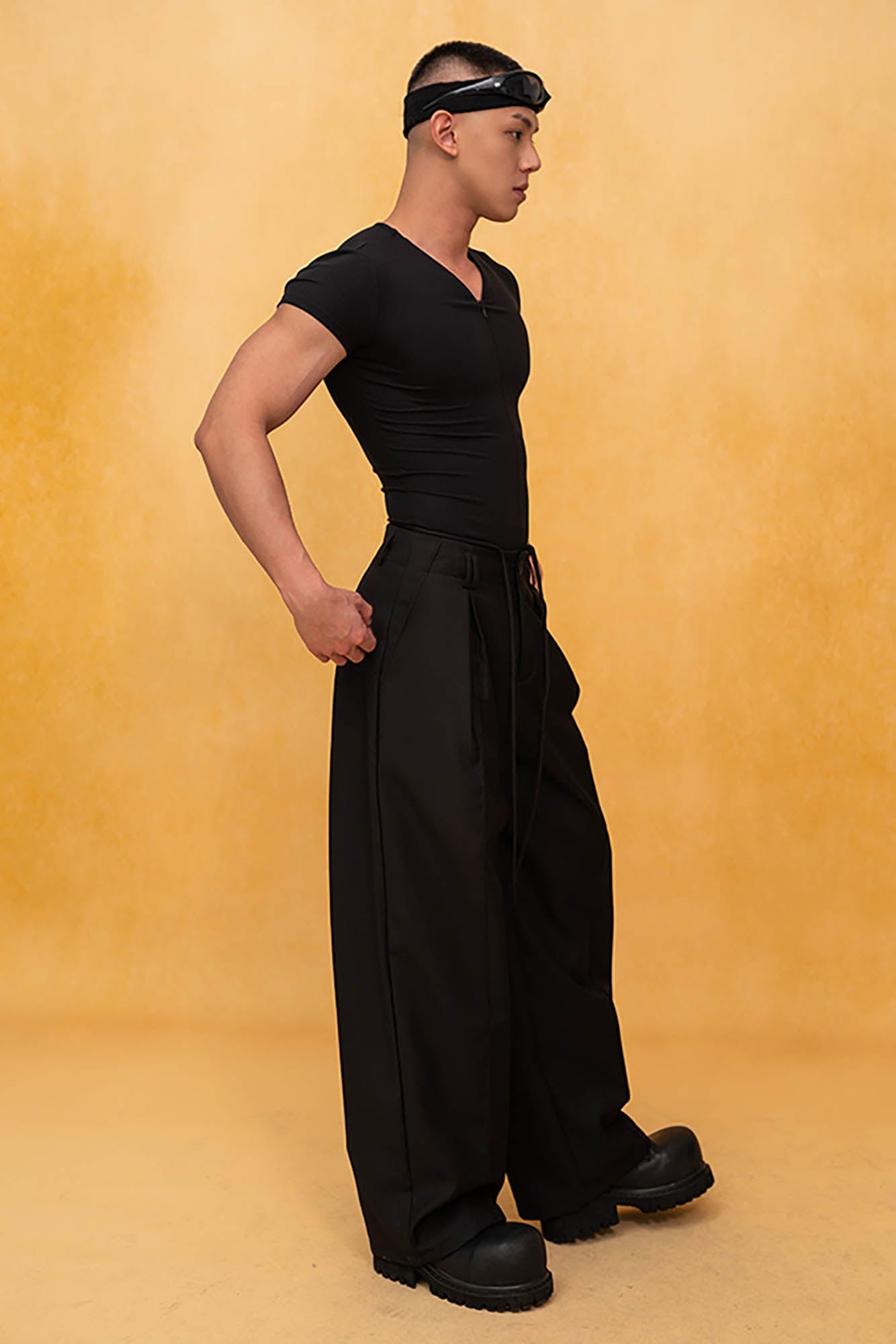 CLP Tucked Pleats Wide-Leg Trousers