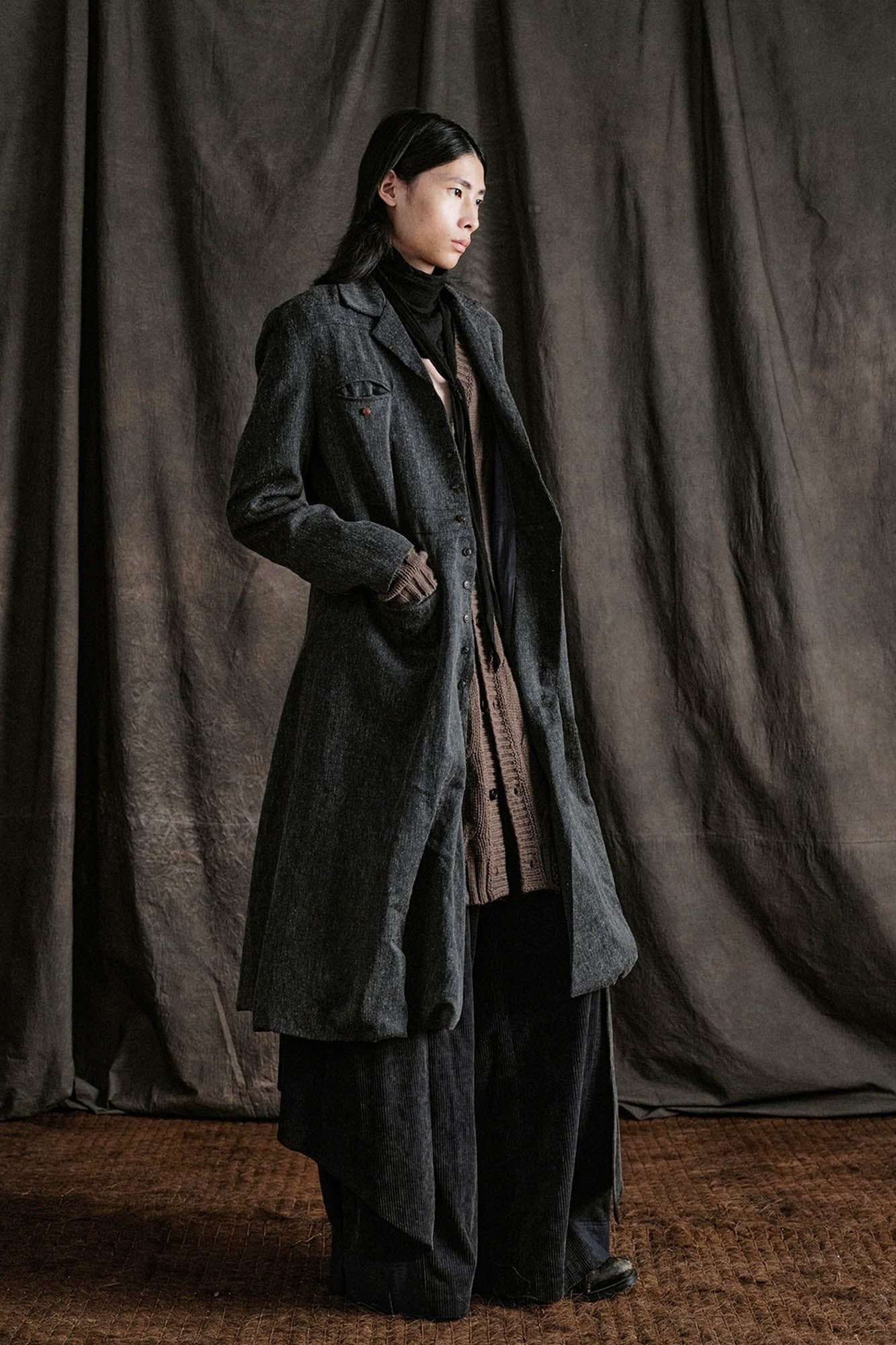 ILNya Nieternite Nifutur Layered Corduroy Wrap-Paneled Wide-Leg Trousers