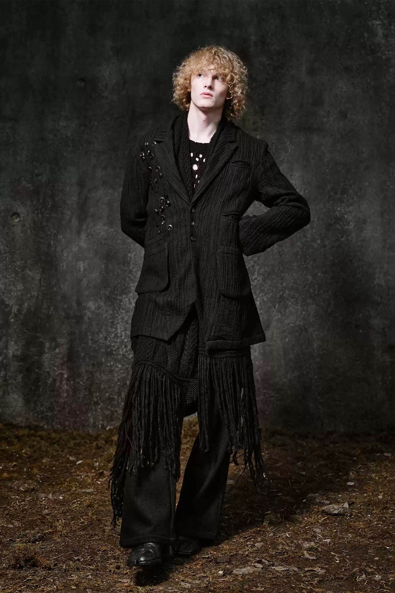 ILNya Nieternite Nifutur Side Button Pleated Wide-Leg Trousers