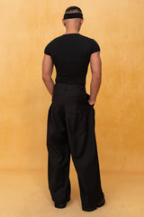CLP Tucked Pleats Wide-Leg Trousers