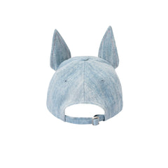 TWINBUTA Denim Ear Embroidered Cap