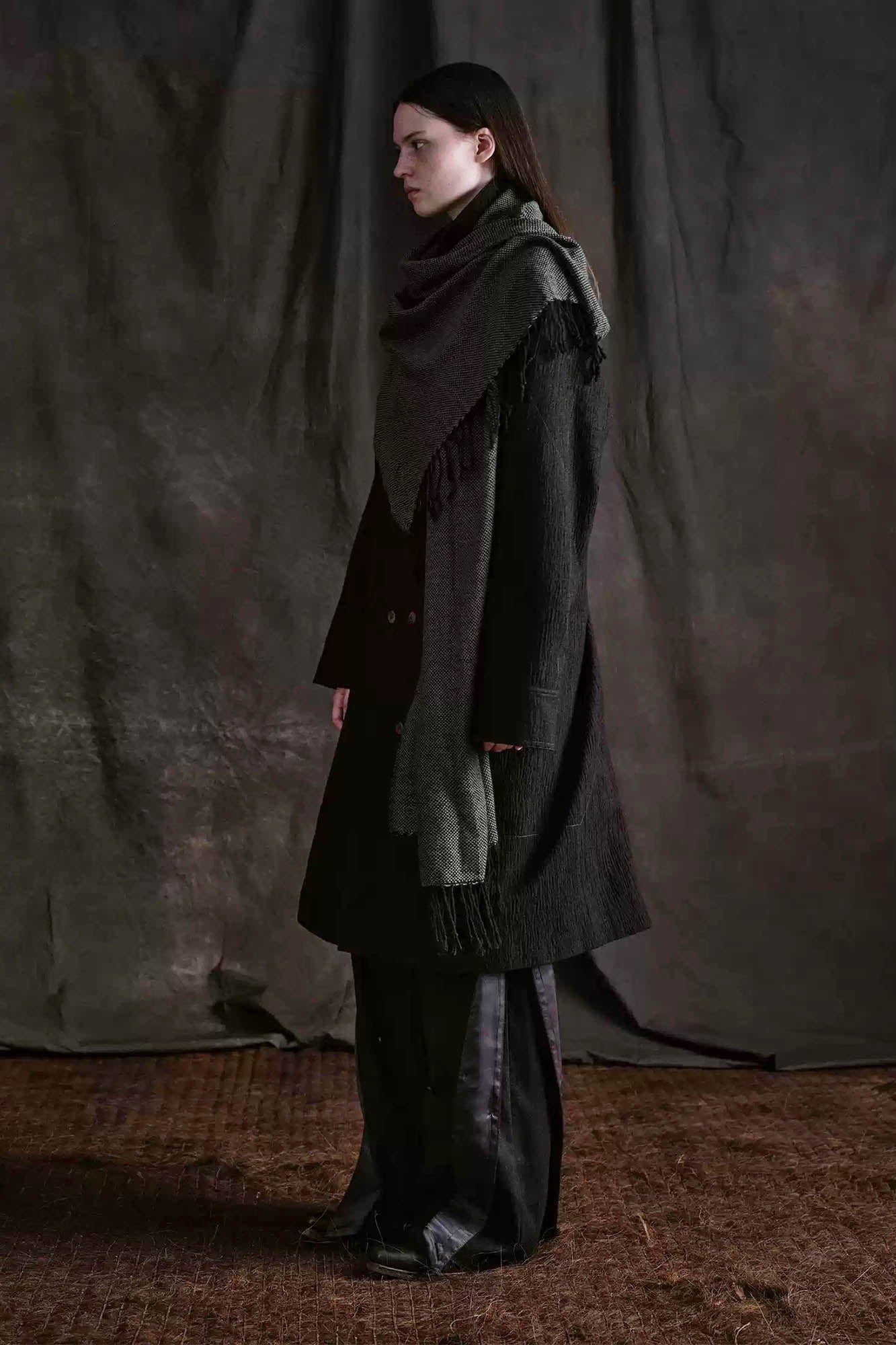 ILNya Nieternite Nifutur Striped Layered-Slit Wide-Leg Wool Trousers