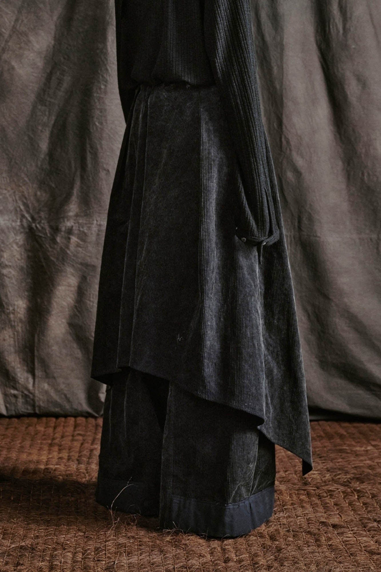 ILNya Nieternite Nifutur Layered Corduroy Wrap-Paneled Wide-Leg Trousers