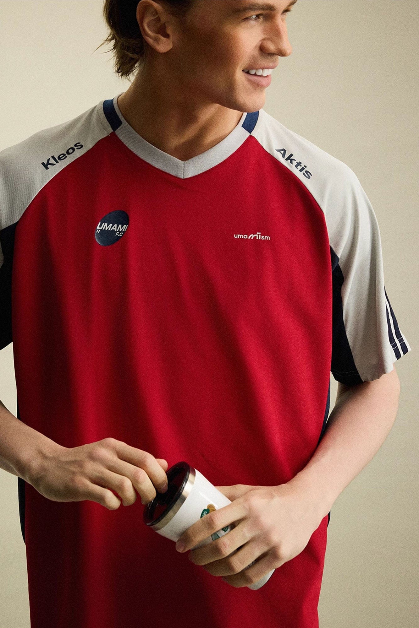 UMAMIISM Contrast Half-Zip Quick-Dry T-Shirt