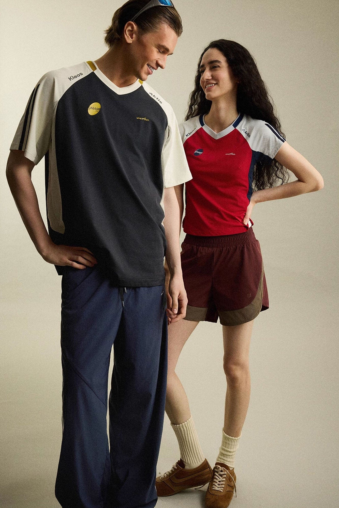 UMAMIISM Contrast Half-Zip Quick-Dry T-Shirt