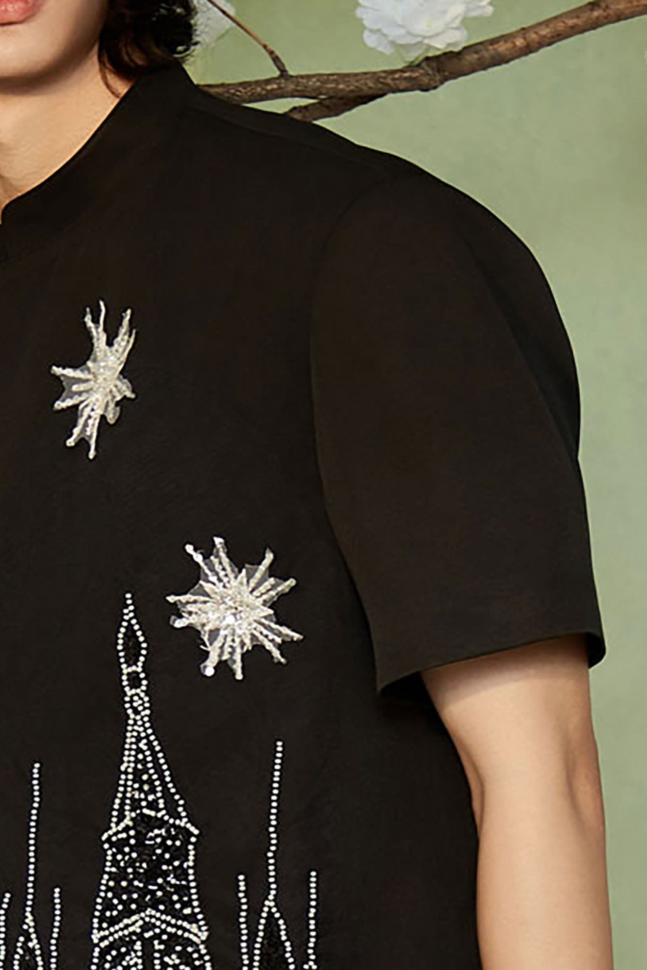 JIECHI Starry Castle Embellished  T-Shirt