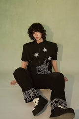JIECHI Starry Castle Embellished  T-Shirt