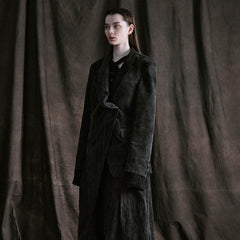ILNya Nieternite Nifutur Distressed Corduroy Asymmetric Spliced Blazer