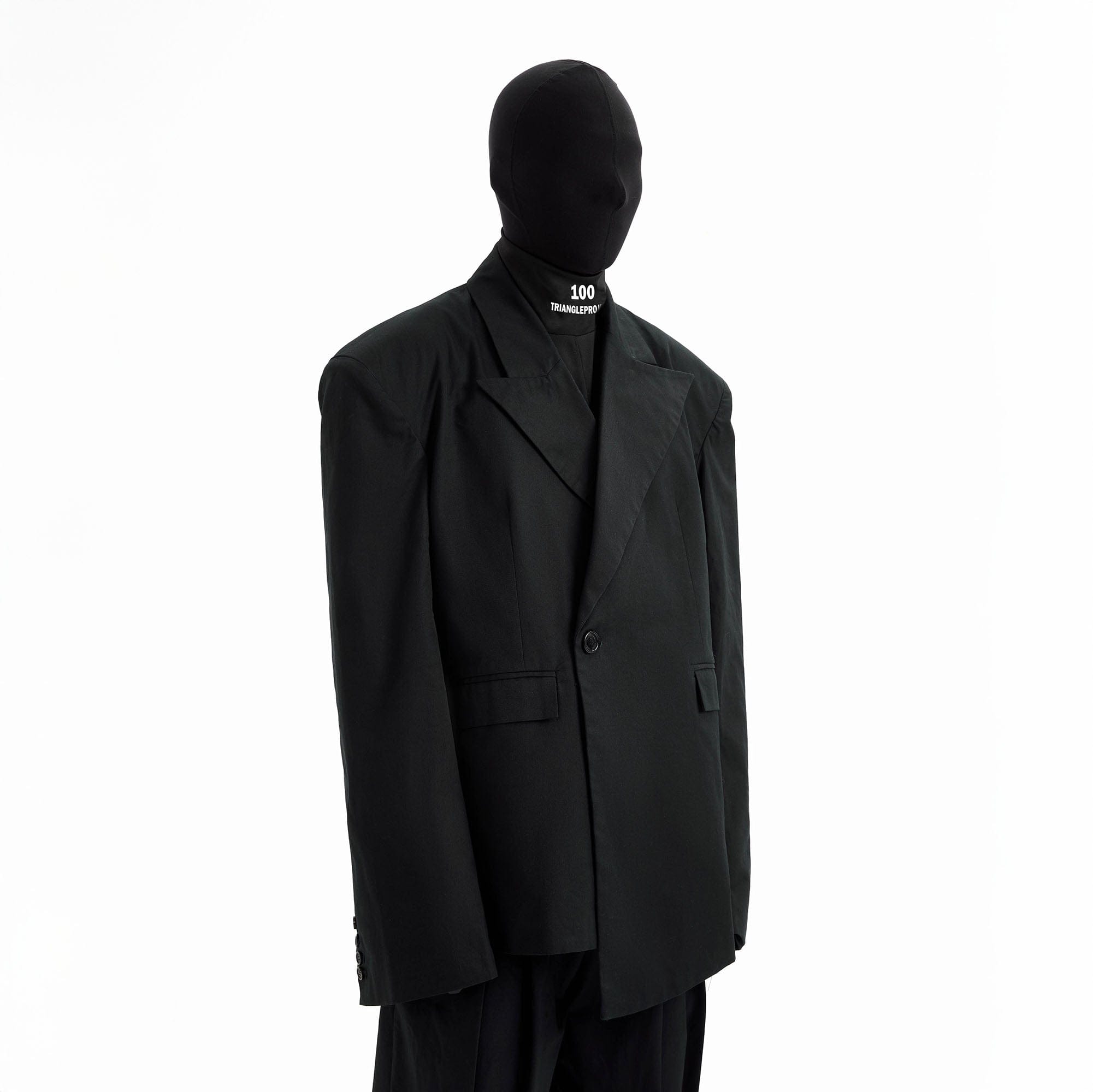 TRIANGLE PROJECT Asymmetrical Padded-Shoulder Oversized Blazer