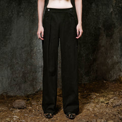 ILNya Nieternite Nifutur Side Button Pleated Wide-Leg Trousers
