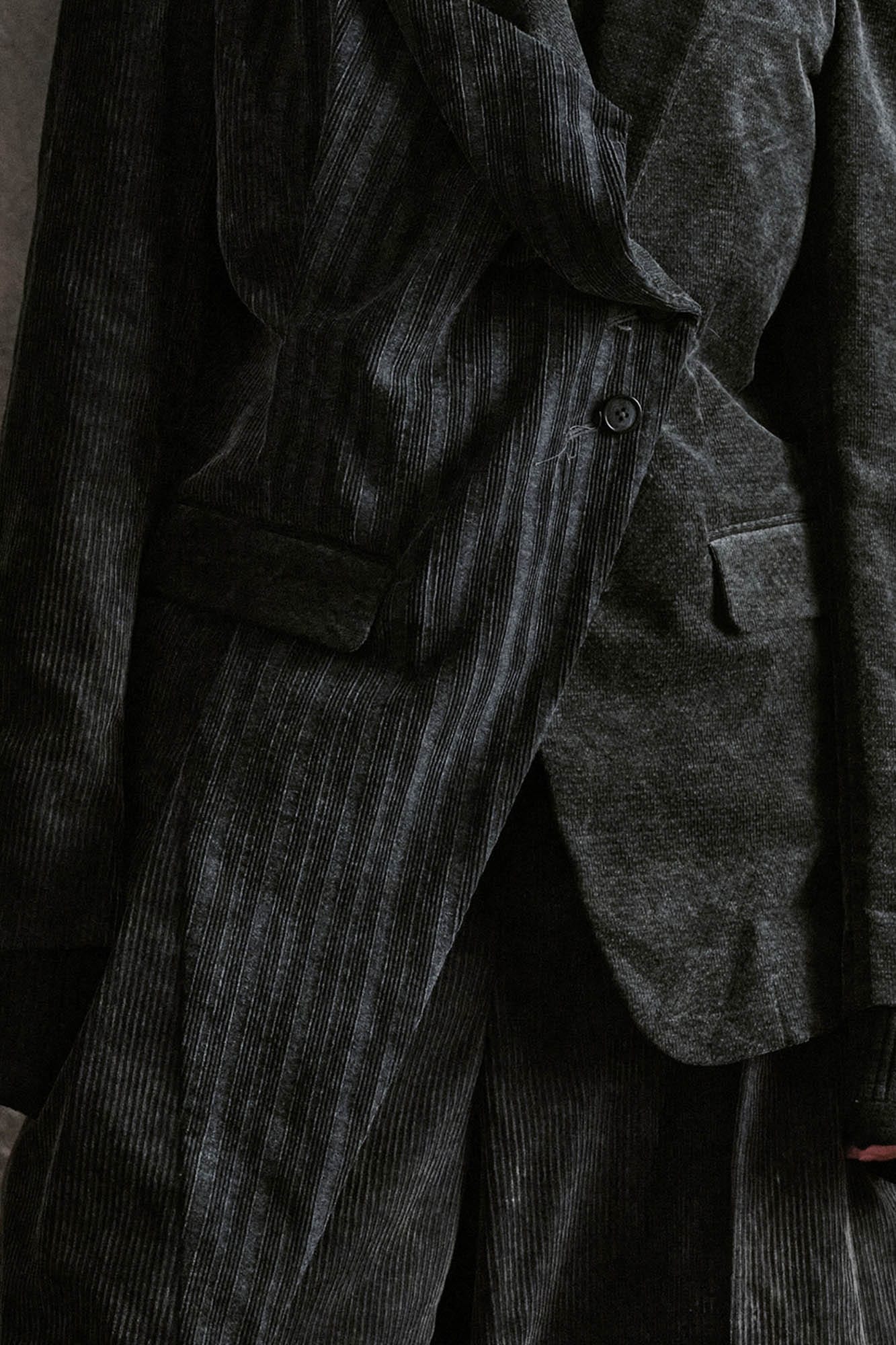 ILNya Nieternite Nifutur Distressed Corduroy Asymmetric Spliced Blazer
