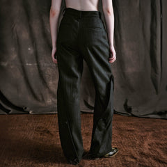 ILNya Nieternite Nifutur Striped Layered-Slit Wide-Leg Wool Trousers