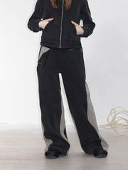 49PERCENT LABELROOM Deconstructed Spliced Straight Jeans