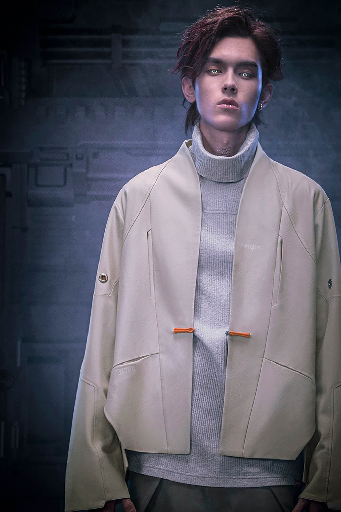 XIPHEVIL Deconstructed Utility Daoist Robe Apricot