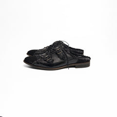RICHILL Turkish Cowhide Brogue Monk Mule Loafers