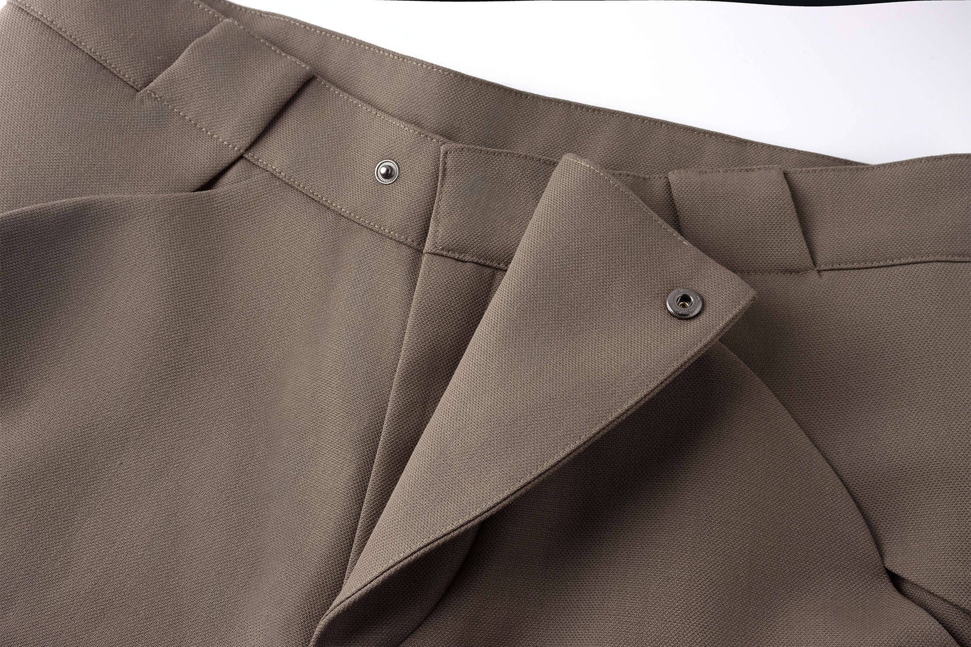 ESAIAS Layered Flap-Knee Wool-Blended Wide-Leg Trousers
