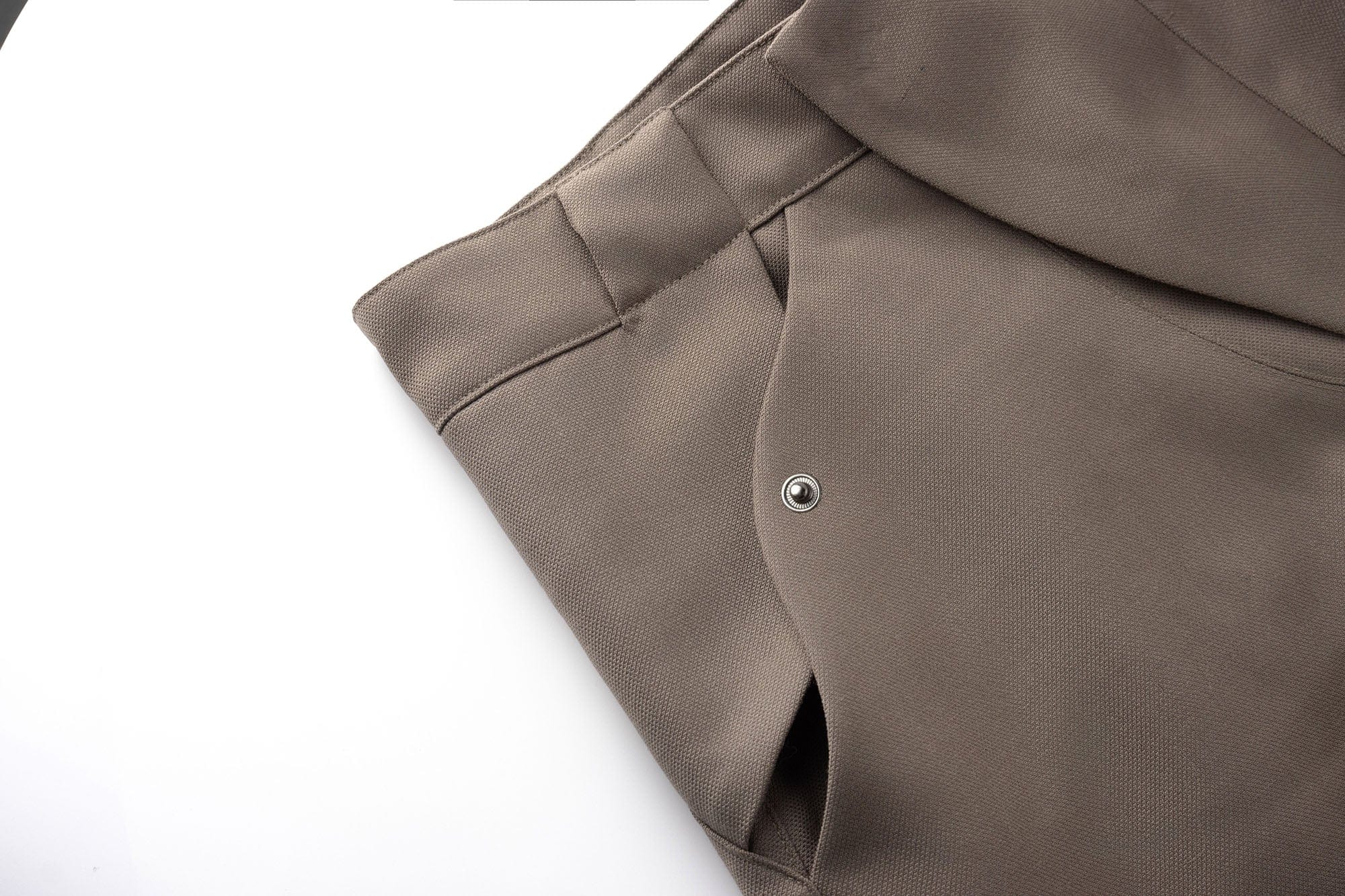 ESAIAS Layered Flap-Knee Wool-Blended Wide-Leg Trousers