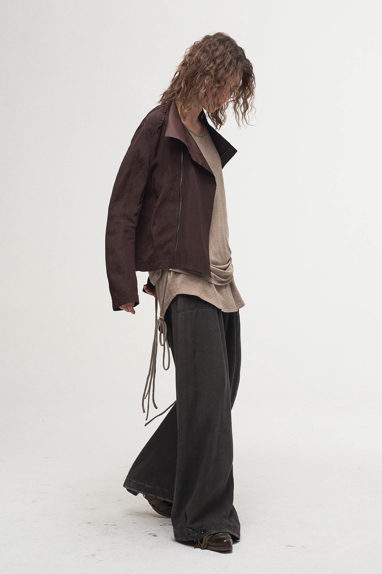 ILNya Nieternite Nifutur Ruffled Spliced High-Neck Jacket