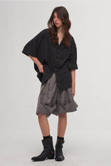 ILNya Nieternite Nifutur Washed Deconstructed Paneled Pleated Shirt