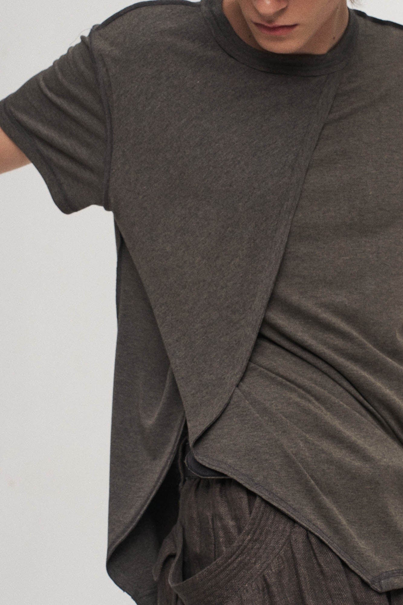 ILNya Nieternite Nifutur Asymmetrical Layered Spliced T-Shirt