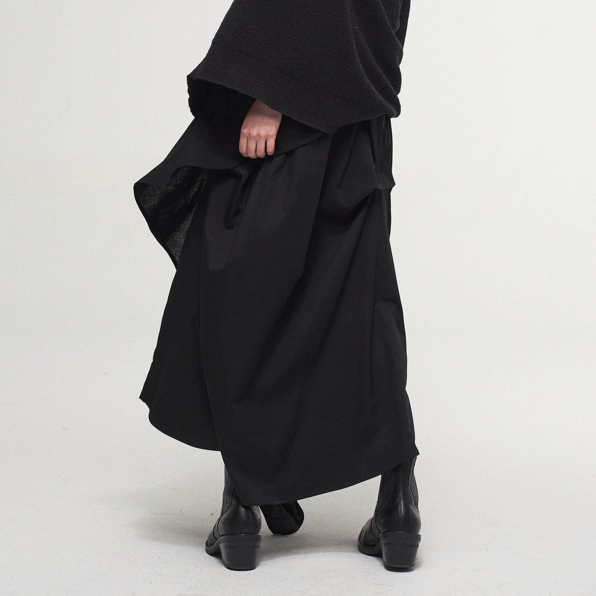 ILNya Nieternite Nifutur Asymmetrical Draped Layered Mulberry Silk Skirt