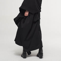 ILNya Nieternite Nifutur Asymmetrical Draped Layered Mulberry Silk Skirt