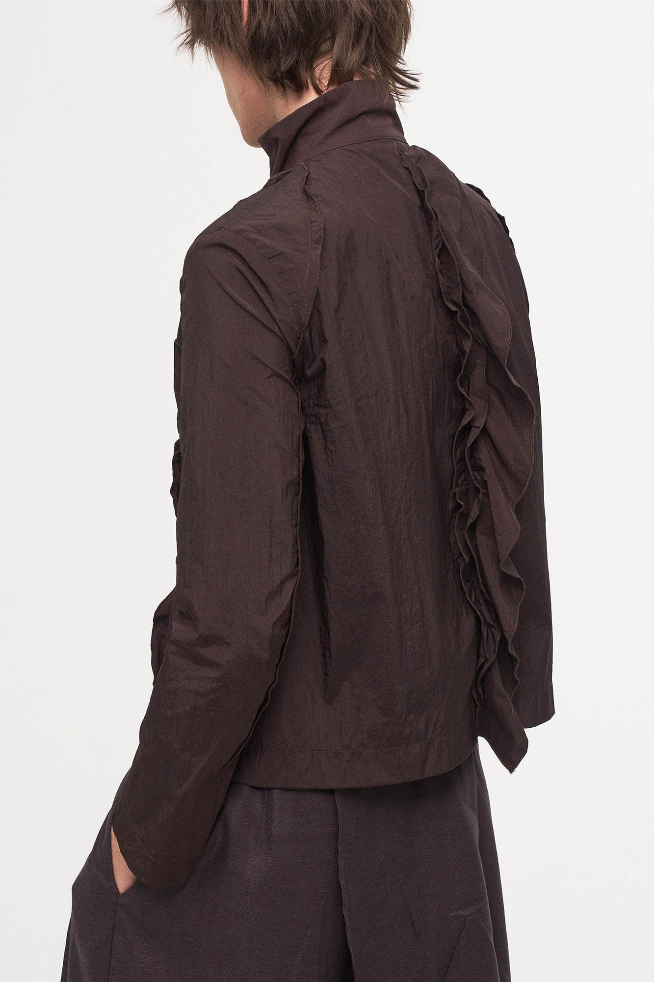 ILNya Nieternite Nifutur Ruffled Spliced High-Neck Jacket