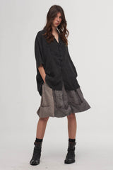 ILNya Nieternite Nifutur Washed Deconstructed Paneled Pleated Shirt