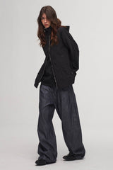 ILNya Nieternite Nifutur Crinkled Hooded Dual-Zipper Jacket