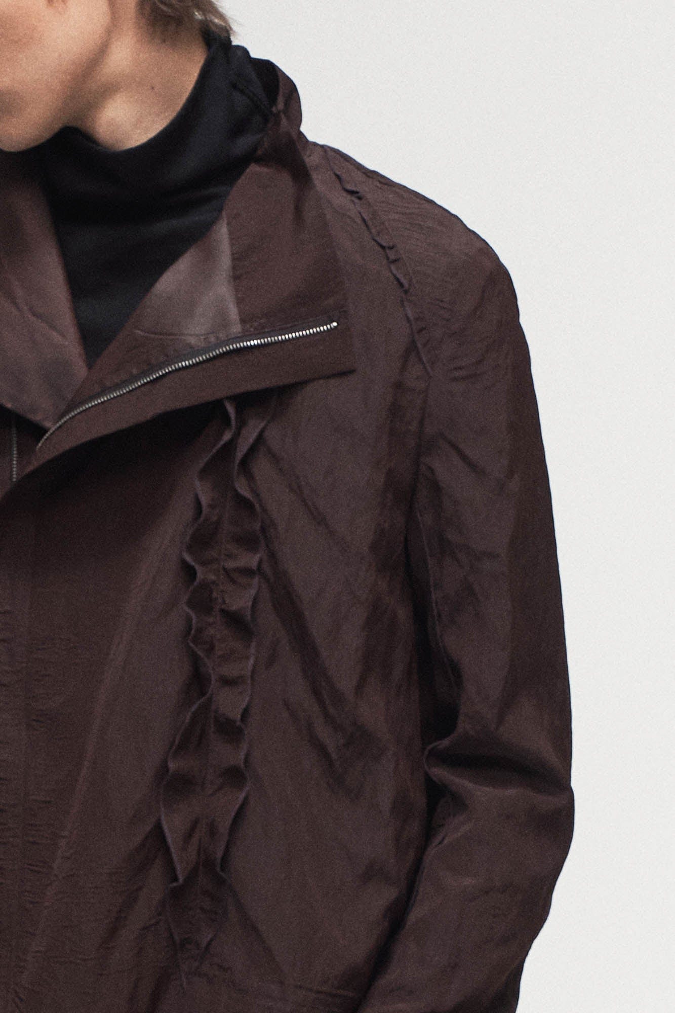 ILNya Nieternite Nifutur Ruffled Spliced High-Neck Jacket