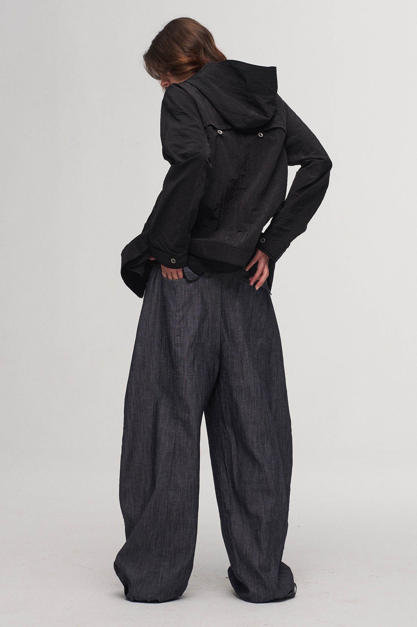 ILNya Nieternite Nifutur Crinkled Hooded Dual-Zipper Jacket