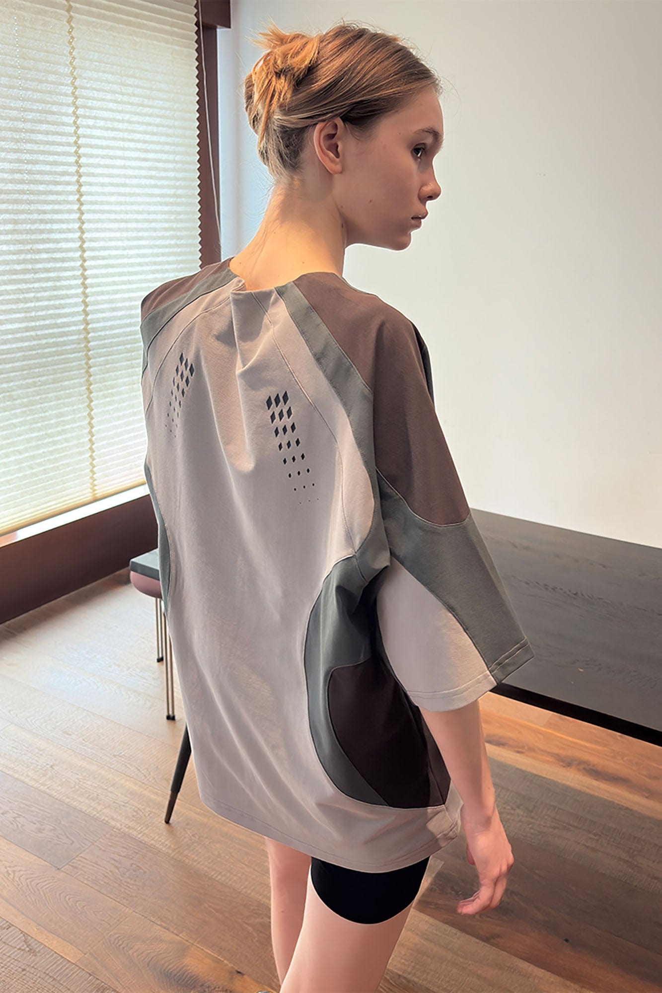 MIICHOUS Arc Spliced Dual Half-Zip Raglan T-Shirt