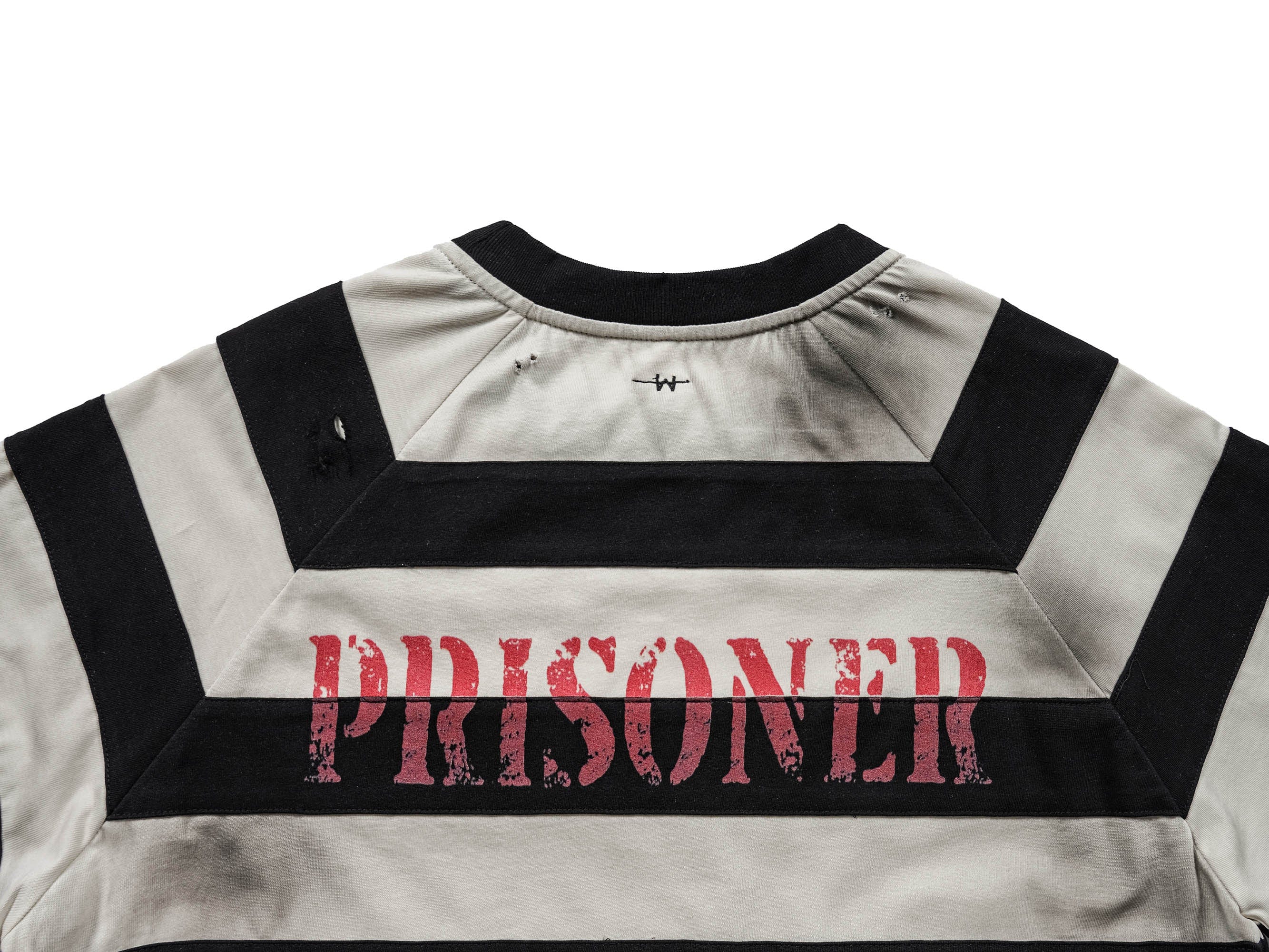 UNDERWATER The Jailbird Distressed Striped T-Shirt