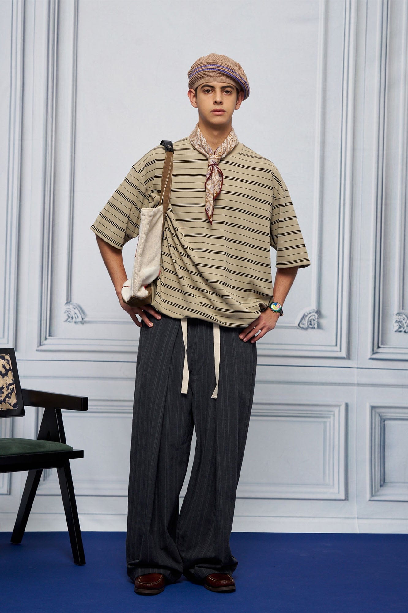 UNLIMITED MOTE Pleated Drawstring Wide-Leg Pants